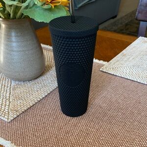 STARBUCKS Matte Black Studded Cold Cup Tumbler 24oz – Limited Edition - Preowned